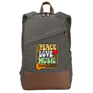 Peace Love Music Lover Festival Girl Boy Cotton Canvas Backpack