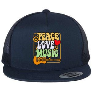 Peace Love Music Lover Festival Girl Boy Flat Bill Trucker Hat