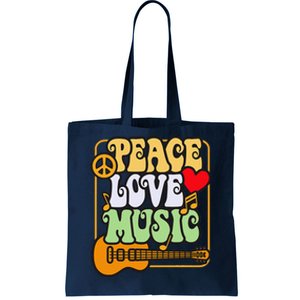 Peace Love Music Lover Festival Girl Boy Tote Bag