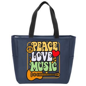 Peace Love Music Lover Festival Girl Boy Zip Tote Bag