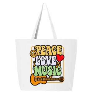 Peace Love Music Lover Festival Girl Boy 25L Jumbo Tote