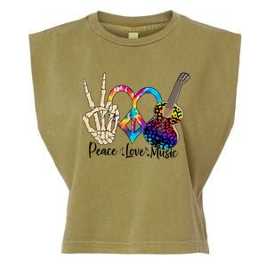 Peace Love Music For Music Lovers Garment-Dyed Women's Muscle Tee