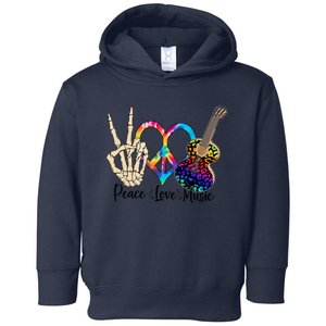 Peace Love Music For Music Lovers Toddler Hoodie