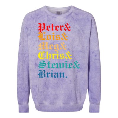 Peter Lois Meg Chris Stewie Brian Colorblast Crewneck Sweatshirt