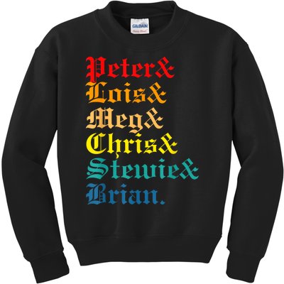 Peter Lois Meg Chris Stewie Brian Kids Sweatshirt