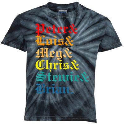 Peter Lois Meg Chris Stewie Brian Kids Tie-Dye T-Shirt