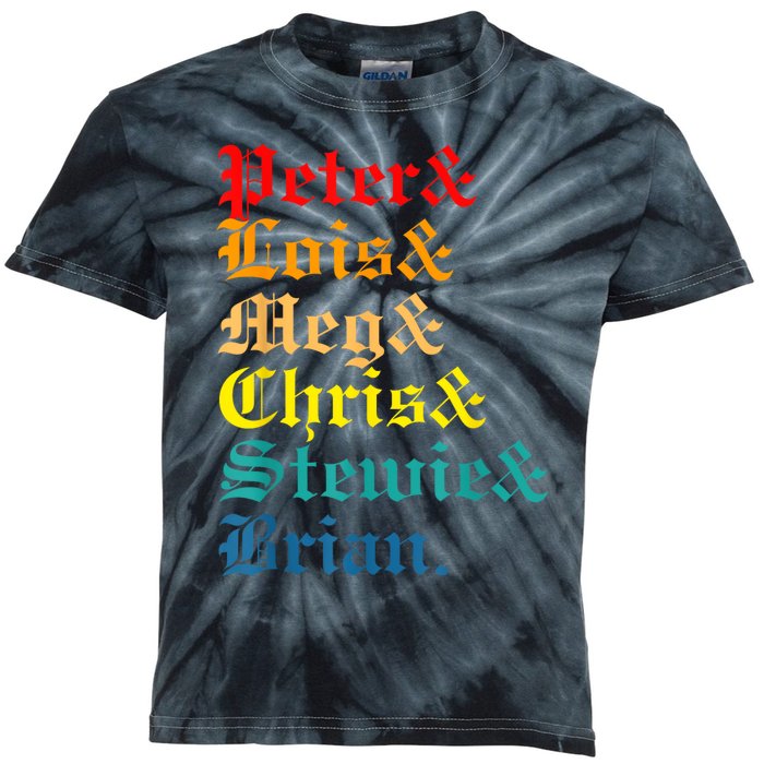 Peter Lois Meg Chris Stewie Brian Kids Tie-Dye T-Shirt