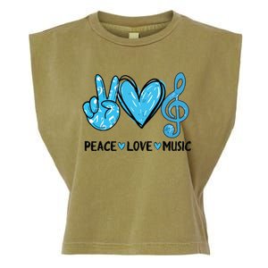 Peace Love Music Garment-Dyed Women's Muscle Tee