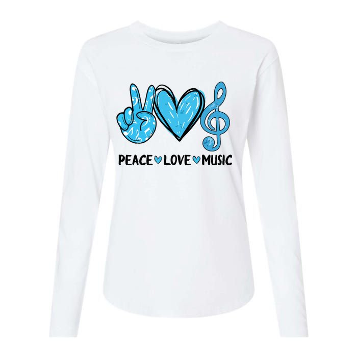 Peace Love Music Womens Cotton Relaxed Long Sleeve T-Shirt