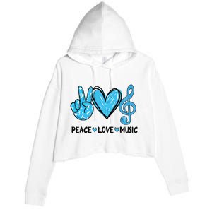 Peace Love Music Crop Fleece Hoodie