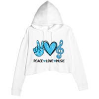 Peace Love Music Crop Fleece Hoodie