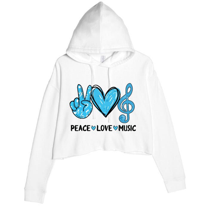 Peace Love Music Crop Fleece Hoodie