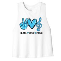 Peace Love Music Women's Racerback Cropped Tank