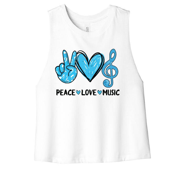 Peace Love Music Women's Racerback Cropped Tank