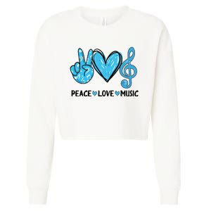 Peace Love Music Cropped Pullover Crew