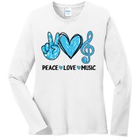 Peace Love Music Ladies Long Sleeve Shirt