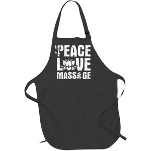 Peace Love Massage LMT Massage Therapist Massotherapist Full-Length Apron With Pockets