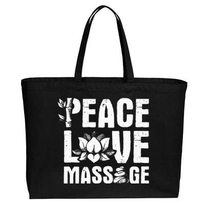 Peace Love Massage LMT Massage Therapist Massotherapist Cotton Canvas Jumbo Tote