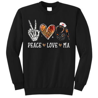 Peace Love MA Nurselife Medical Assistant Halloween Nurse Sweatshirt