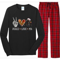 Peace Love MA Nurselife Medical Assistant Halloween Nurse Long Sleeve Pajama Set