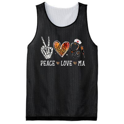 Peace Love MA Nurselife Medical Assistant Halloween Nurse Mesh Reversible Basketball Jersey Tank