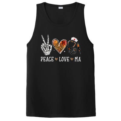 Peace Love MA Nurselife Medical Assistant Halloween Nurse PosiCharge Competitor Tank