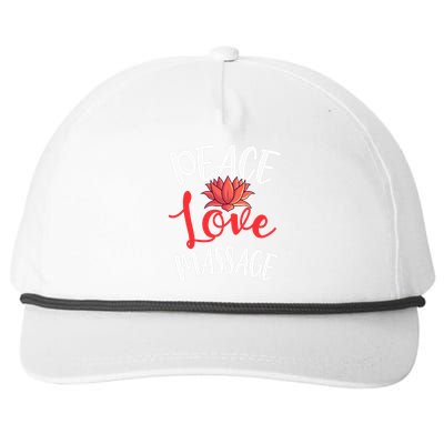 Peace Love Massage Therapist Masseur Masseuse Body Treatment Snapback Five-Panel Rope Hat