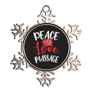 Peace Love Massage Therapist Masseur Masseuse Body Treatment Metallic Star Ornament