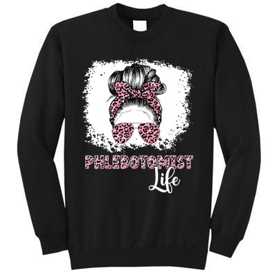 Phlebotomist Life Messy Bun Women Nurse Phlebotomy Sweatshirt