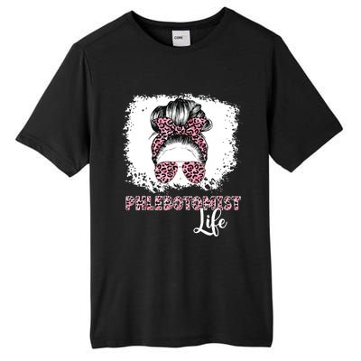 Phlebotomist Life Messy Bun Women Nurse Phlebotomy Tall Fusion ChromaSoft Performance T-Shirt