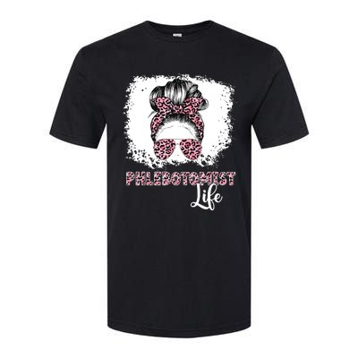 Phlebotomist Life Messy Bun Women Nurse Phlebotomy Softstyle CVC T-Shirt