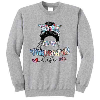 Phlebotomist Life Messy Bun Women Sunglasses Phlebotomy Tall Sweatshirt