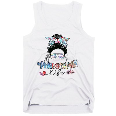 Phlebotomist Life Messy Bun Women Sunglasses Phlebotomy Tank Top