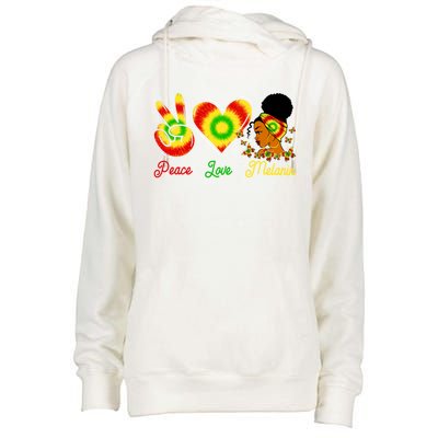 Peace Love Melanin Afro Black History Month Queen Juneteenth Meaningful Gift Womens Funnel Neck Pullover Hood