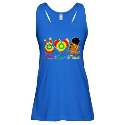 Peace Love Melanin Afro Black History Month Queen Juneteenth Meaningful Gift Ladies Essential Flowy Tank