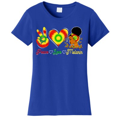 Peace Love Melanin Afro Black History Month Queen Juneteenth Meaningful Gift Women's T-Shirt