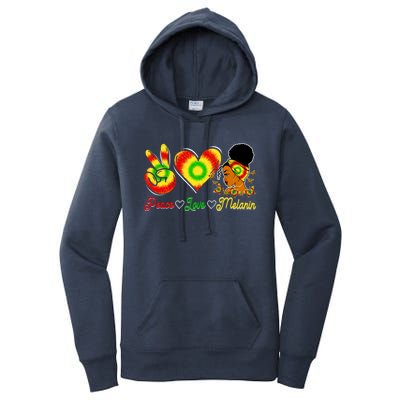 Peace Love Melanin Afro Black History Month Queen Juneteenth Meaningful Gift Women's Pullover Hoodie