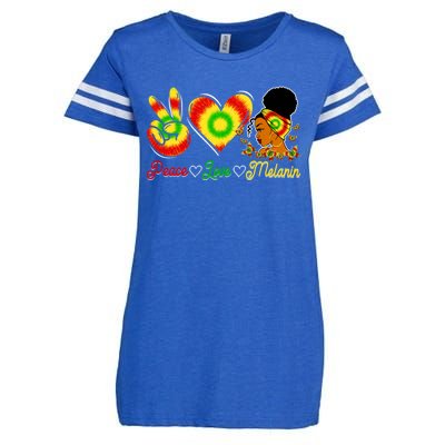 Peace Love Melanin Afro Black History Month Queen Juneteenth Meaningful Gift Enza Ladies Jersey Football T-Shirt