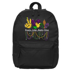 Peace Love Mardi Gras Beads For Women Carnival Parade 16 in Basic Backpack