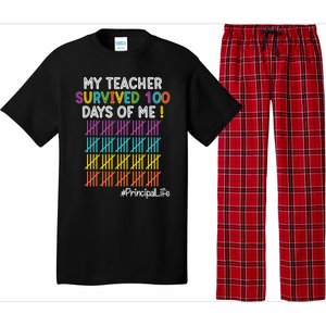 Principal Life My Teacher Survived 100 Days Of Me Gift Pajama Set