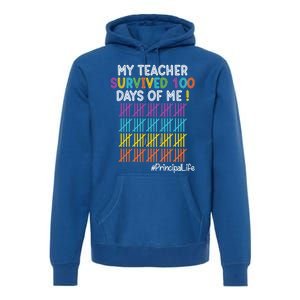 Principal Life My Teacher Survived 100 Days Of Me Gift Premium Hoodie