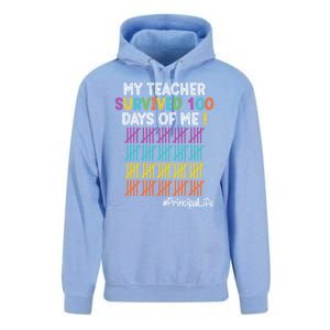 Principal Life My Teacher Survived 100 Days Of Me Gift Unisex Surf Hoodie