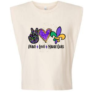 Peace Love Mardi Gras Garment-Dyed Women's Muscle Tee