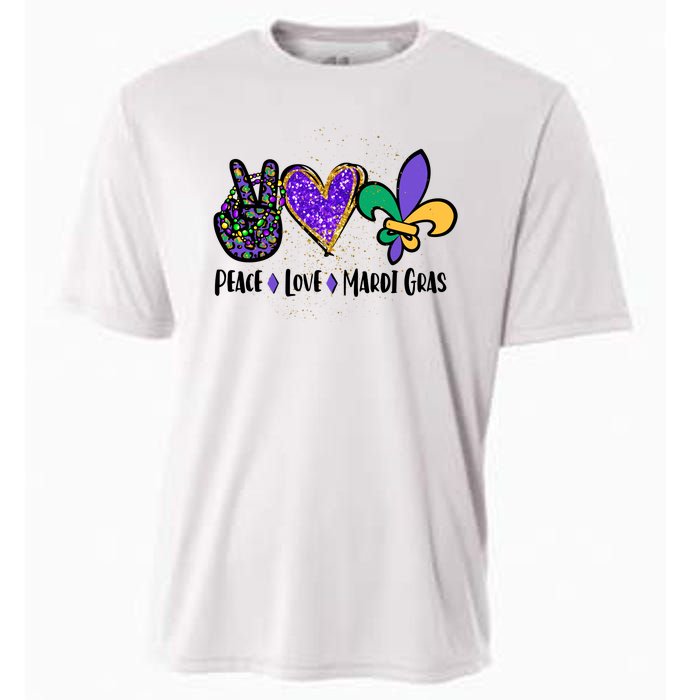 Peace Love Mardi Gras Cooling Performance Crew T-Shirt