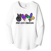 Peace Love Mardi Gras Women's Perfect Tri Tunic Long Sleeve Shirt