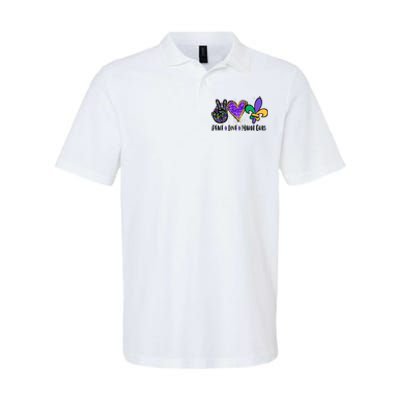 Peace Love Mardi Gras Softstyle Adult Sport Polo