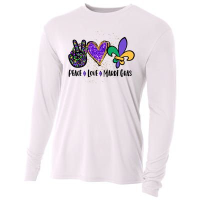 Peace Love Mardi Gras Cooling Performance Long Sleeve Crew