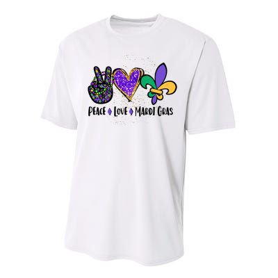 Peace Love Mardi Gras Performance Sprint T-Shirt