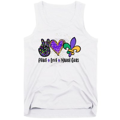 Peace Love Mardi Gras Tank Top