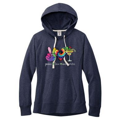 Peace Love Margarita Tie Dye Happy Cinco De Mayo Mexican Women's Fleece Hoodie